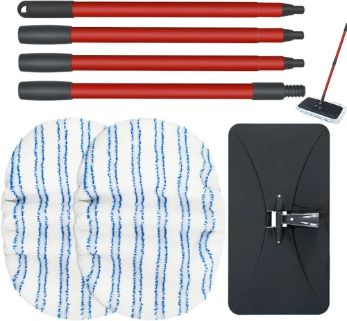 Miniatura 9 de Microtrapos de microfibra planos para limpieza de pisos Ocedar para pisos de madera y más, trapo plano de superficie grande para polvo con 2 Azul