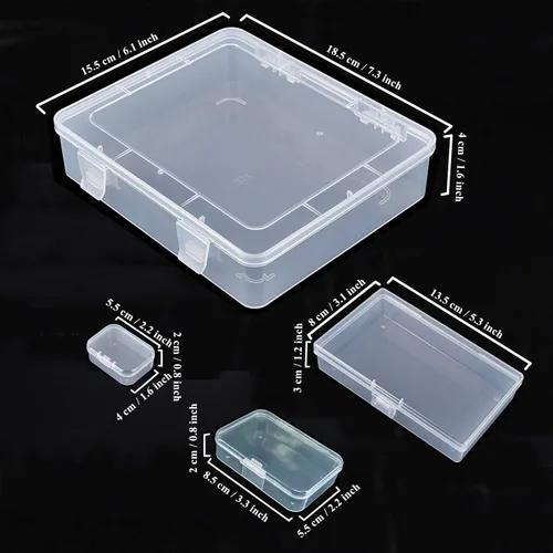 Miniatura 4 de Goodma Caja organizadora rectangular de plástico transparente con tapas con bisagras para objetos pequeños y otros proyectos de manualidades