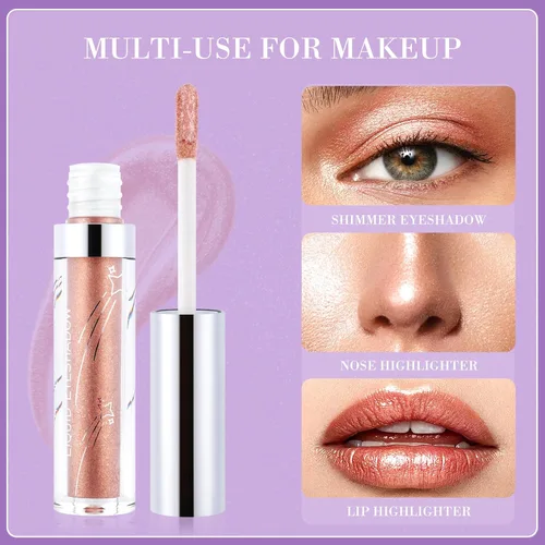 Miniatura 5 de Sombra de ojos líquida con brillantina, pigmentos metálicos, metales de maquillaje brillantes para ojos, delineadores de ojos, sombra de ojos