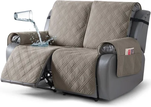 Miniatura 27 de TAOCOCO Fundas para Sillón de Dos Plazas Reclinable 100% Impermeables, Fundas Divididas para Loveseat Reclinable, Funda Antideslizante para Sofá