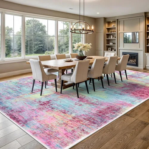 Miniatura 484 de IOHOUZE Alfombra abstracta lavable de 3 x 12 pies para pasillos, antideslizante para cocina, camino de entrada de lana sintética para interiores