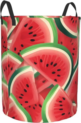 Miniatura 2 de Watermelon Slice print Circular Hamper Waterproof Storage Bin Organizer Basket Laundry Hamper With Handles For Clothes Toys Small
