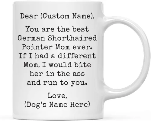Miniatura 63 de Andaz Press Taza de café personalizada divertida con texto en inglés "Dog Mom", regalo de broma para la mejor mamá de perro cocker spaniel, muerde