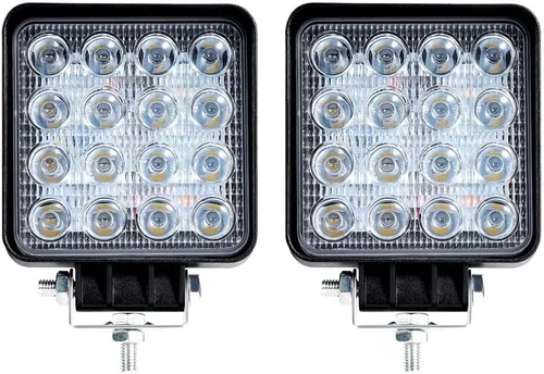 Cápsulas de luz LED para camión, 4 pulgadas, 48 W, luz de trabajo LED, cuadrada, 12 V, 24 V, haz puntal, luces de conducción todoterreno para 2