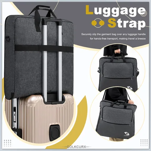 Miniatura 6 de Golkcurx Garment Bags for Travel, Large Suit bags for Men Women Travel with Shoulder Strap, Foldable Carry On Garment Bag Gifts for Business Trip