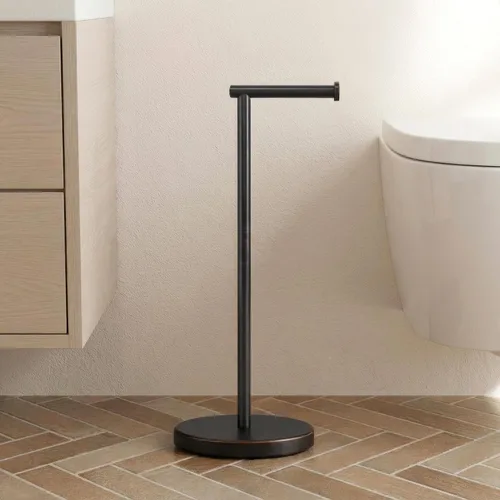 Miniatura 16 de KES Soporte de papel higiénico SUS 304 Acero inoxidable Pedestal a prueba de óxido Soporte de rollo de papel de tocador Soporte de piso Moderno Gris