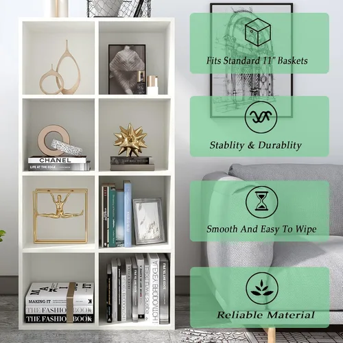 Miniatura 46 de OSCHF - Estantería de almacenamiento de 12 cubos, estantería de madera de 3 niveles con espacios abiertos para el hogar y la oficina, organizador