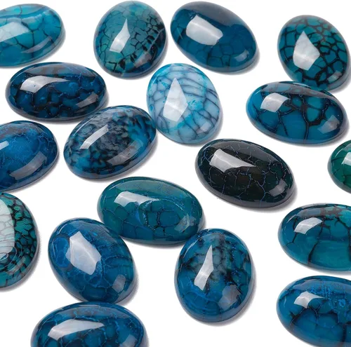 Miniatura 16 de Crafans Flat Back Gemstone Oval Cabochons Natural Stone Cabochons Healing Power Stone Chakra Crystal for Crafts DIY Jewelry Making Supplies