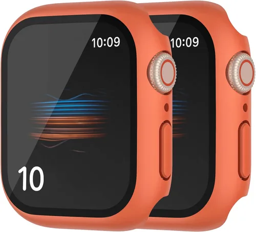 Miniatura 20 de Paquete de 2 fundas rígidas de 1.496 pulgadas para Apple Watch Series 3, 2, 1, 1.496 pulgadas, protector de pantalla de vidrio templado, cobertura