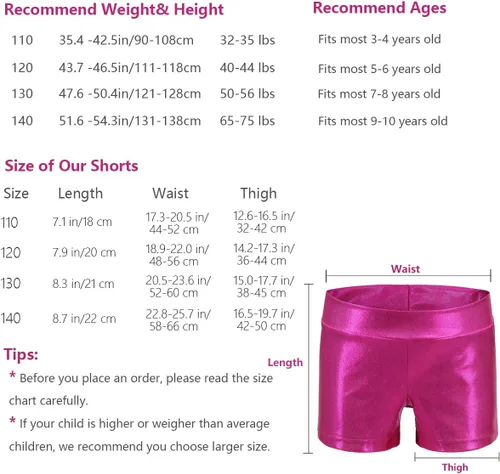 Miniatura 5 de Pantalones cortos cortos de gimnasia para niñas con purpurina brillante
