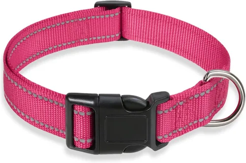 Miniatura 10 de Collar reflectante para perros con hebilla ajustable de nailon de seguridad para perros pequeños, medianos y grandes, azul M Azul-cielo