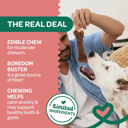 Miniatura 2 de Wholesome Pride Masticables naturales y saludables para perros, paquete de 2 unidades para perros medianos, sabor a tocino, fabricados