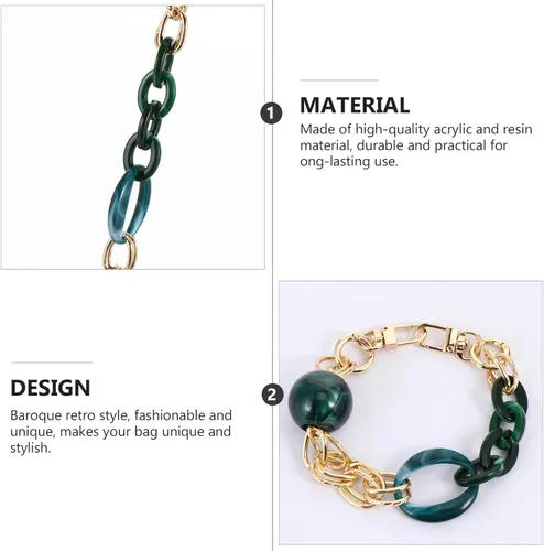 Miniatura 3 de VALICLUD Cadena de acrílico para bolsa, correa gruesa para bolso, bolso de mano, bolsa de repuesto, decoración de bolso, bolso de mano, accesorio