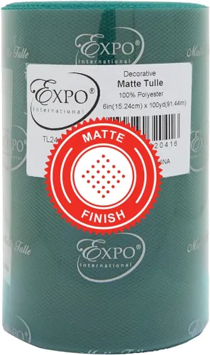 Miniatura 59 de Expo International Tul mate decorativo, rollo/carrete de 6 x 100 yardas, tela de tul de poliéster ligera para tutús, disfraces y decoraciones