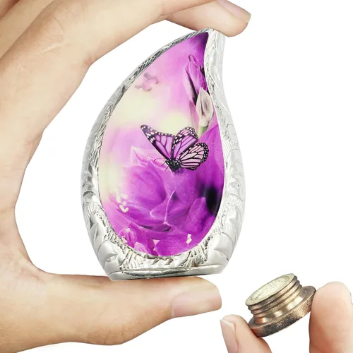 Miniatura 10 de M MEILINXU Urnas de cremación para cenizas humanas, mujeres y hombres, urna funeraria para cenizas para mujeres y hombres, diseño de mariposas