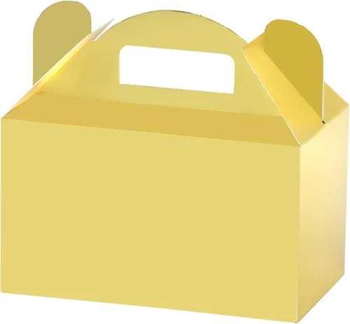 MOORAY Paquete de 30 cajas de dulces con asas, cajas de regalo para fiestas de cumpleaños infantiles, baby shower, boda, Halloween y Navidad (dorado)