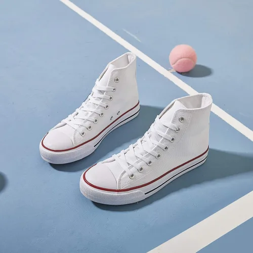 Miniatura 5 de yageyan Tenis de lona para mujer, con cordones, estilo casual, clásicos