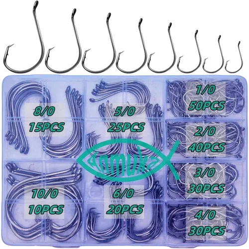 Miniatura 9 de Circle Hooks Fishing Hooks 2X Strong 170PCS/Box 220PCS/Box Octopus Catfish Fish Bulk Fishing Hooks Set Saltwater Freshwater Gear Equipment#1 1/0 2/0