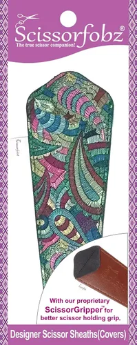 Miniatura 43 de Fundas protectoras para tijeras de diseñador, 4 unidades, tamaño surtido, diseño floral victoriano azul #4-304 Jardín floral victoriano azul