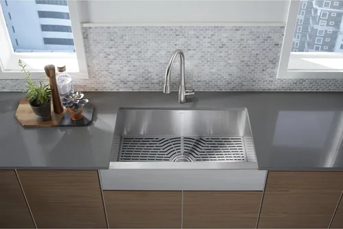 Miniatura 2 de Sterling K-20243-PC-NA Ludington - Fregadero de cocina de 34 pulgadas con montaje inferior con accesorios, lavabo frontal de delantal, acero