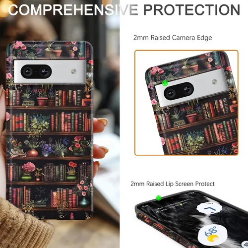 Miniatura 4 de Funda compatible con Google Pixel 7a, 2 en 1, delgada, resistente, híbrida, policarbonato duro, silicona suave, parachoques resistente