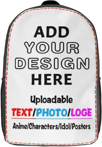 Mochila personalizada con texto de imagen y foto, personaliza mochila de viaje para laptop para hombres y mujeres, bolsa de hombro casual de 17