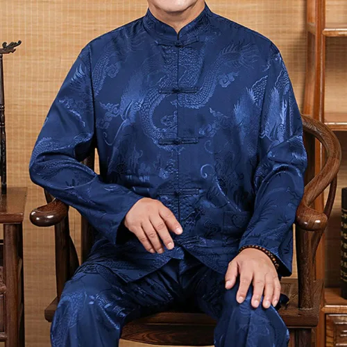 Miniatura 2 de Uniforme de Kung Fu para hombre, traje de camisa chino tradicional Tang Hanfu artes marciales Wing Chun Tai Chi entrenamiento pantalones de tela
