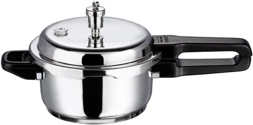 Vinod Olla a presión de acero inoxidable, tapa exterior, 2 litros, cocina base de inducción, olla a presión india, fondo sándwich, mejor utilizada