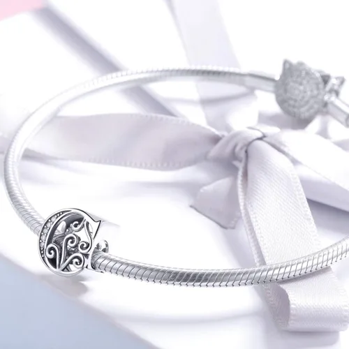 Miniatura 119 de BETTY&SARAH dije de plata esterlina 925 con forma de letra, para pulseras Pandora, letra del alfabeto, joya, regalo para mujer