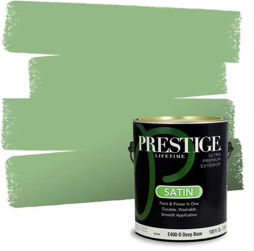 Miniatura 216 de PRESTIGE Pintura exterior e imprimación en uno, aloe, plano, 1 galón