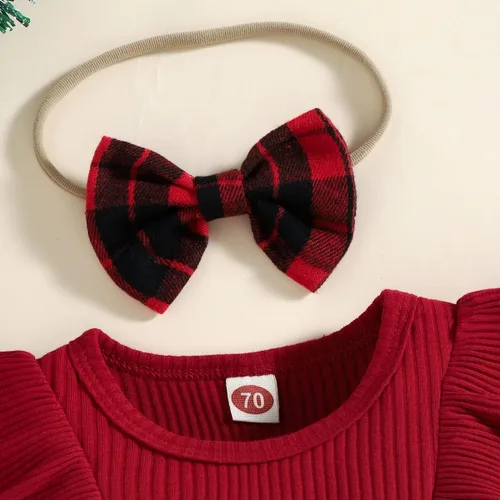Miniatura 10 de Mameluco de Navidad para niñas recién nacidas, falda de malla de terciopelo rojo, traje de primera Navidad, regalo de Navidad
