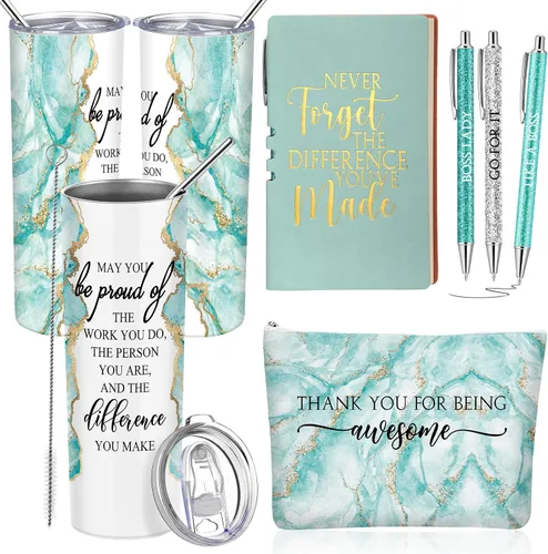 Miniatura 13 de Domensi Juego de 6 Piezas de Regalo de Agradecimiento para Empleadas Mujeres Regalo de Navidad de Agradecimiento May You Be Proud Vaso Térmico de 20