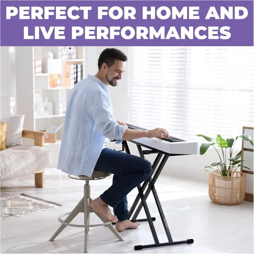 Miniatura 6 de Liquid Stands Soporte para teclado de piano, estilo X, ajustable y portátil, resistente para niños y adultos, se adapta a pianos eléctricos de 54