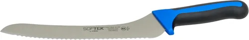 Winco Sof-Tek, Cuchillo Utilitario/Para Pan de 9 Pulgadas con Desplazamiento, Mango de Agarre Suave Estándar