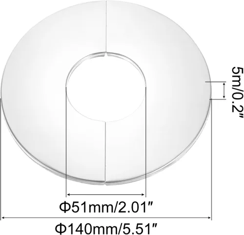 Miniatura 2 de uxcell Brida dividida de pared, placa redonda del escudo del acero inoxidable 304 de 4pcs para el tubo del diámetro de 164.0 ft m