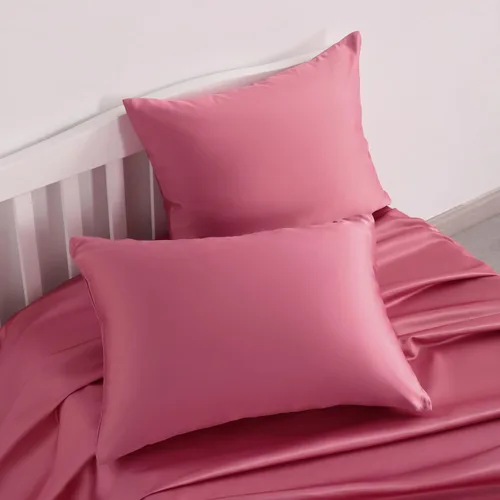 Miniatura 7 de NTBAY Fundas de almohada de satén de seda con cremallera para niños pequeños, paquete de 2 fundas de almohada con cremallera oculta de 13 x 18 Rosa