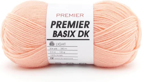 Miniatura 17 de Premier Yarns Basix Hilo DK, hecho de acrílico, hilo ideal para ganchillo y tejido, lavable a máquina, rosa camafeo, 3.5 onzas, 306 yardas Rosa Cameo