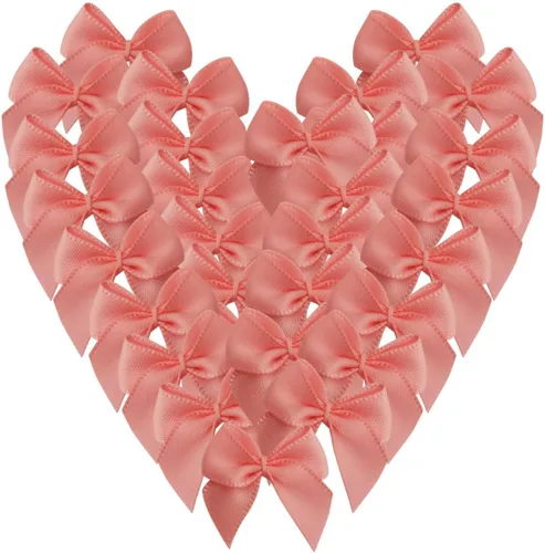 Miniatura 10 de Micomon 50 piezas mini lazos de cinta de satén de 1.6 pulgadas para manualidades, pequeños lazos verdes para decoración navideña embellecimiento