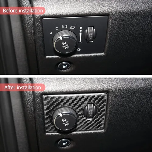 Miniatura 4 de SUNJIKA Compatible con interruptor de faros interiores de fibra de carbono para Jeep Grand Cherokee Accesorios 2014 2015 2016 2017 2018 2019 2020 1