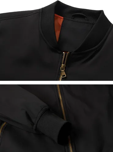 Miniatura 4 de HOOD CREW Chaqueta bomber para hombre, ligera, casual, elegante, para primavera, otoño, cortavientos, con cremallera, con bolsillos