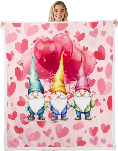 Miniatura 14 de Erosebridal Cartoon Gnomes Fleece Blanket,Dwarf Throw Blanket 40x50 Inch for Bedroom Living Rooms Sofa Couch,Colorful Stars Sherpa