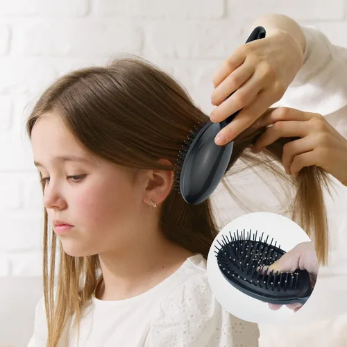 Miniatura 4 de 3 piezas de peine ovalado de masaje antiestático, cepillo redondo para el cabello, cepillo de ventilación para el cabello, cepillo desenredante