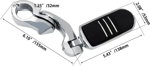 Miniatura 6 de FOVPLUE Estriberas de carretera de 1.25 pulgadas, estriberas ajustables en ángulo para motocicleta Harley Davidson Touring Road King Road Glide