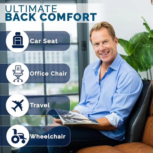 Miniatura 6 de ComfiLife Almohada de apoyo lumbar para silla de oficina – Almohada lumbar de espuma viscoelástica premium – Respaldo para silla de oficina, coche