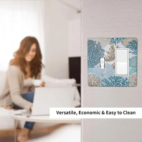Miniatura 114 de Placa Decorativa de Pared de Granja Rústica con Cuerno de Madera para Puerta de Granero 1 Banda Duplex Cubiertas de Toma Eléctrica Soltera