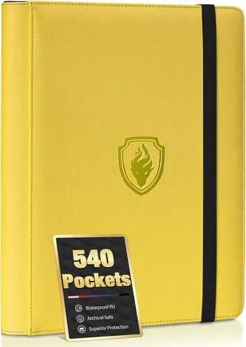 Miniatura 29 de Fabmaker - Carpeta de tarjetas prémium con 9 bolsillos para 360 tarjetas, carpeta de tarjetas coleccionables de poliuretano resistente, álbum