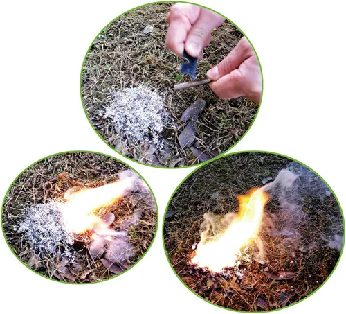 Miniatura 3 de Kit de iniciación de fuego, paquetes de afeitado de magnesio 6/8 + 20/40 resistentes al agua y a prueba de viento Ferro Rod Striker - Kit