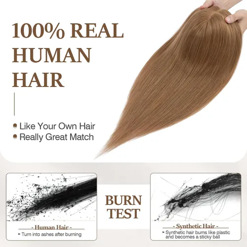 Miniatura 35 de Rich Choices Pelucas con topper de cabello para mujeres, cabello humano real 100% Remy, sin flequillo, para mujeres con adelgazamiento en la parte