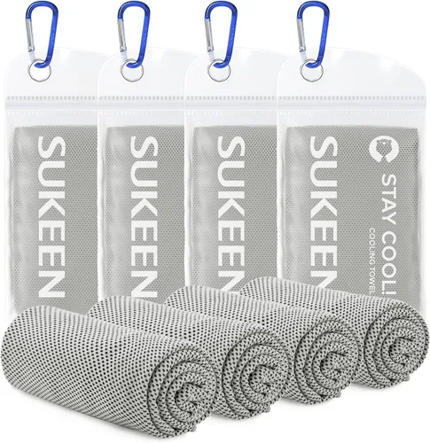 Miniatura 13 de Sukeen [4 unidades de toallas de refrigeración (40 x 12 pulgadas)], toalla de hielo, toalla de microfibra suave transpirable para yoga