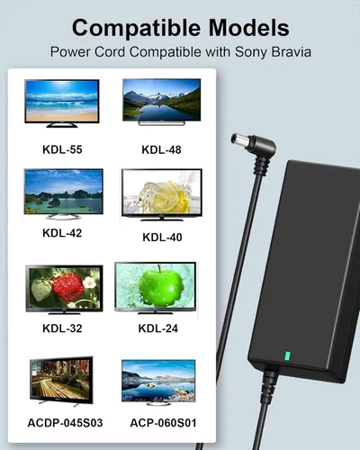 Miniatura 4 de Cargador para portátil de 90 W, 19,5 V, 4,7 A, compatible con Sony Vaio VGP PCG Series, cable de alimentación de 19,5 V con Bravia TV KDL Series